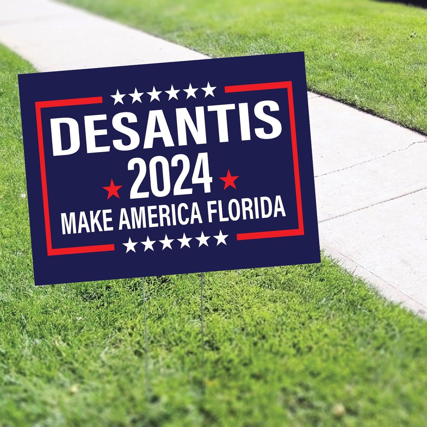 DeSantis 2024 Make America Florida Blue Coroplast Yard Sign