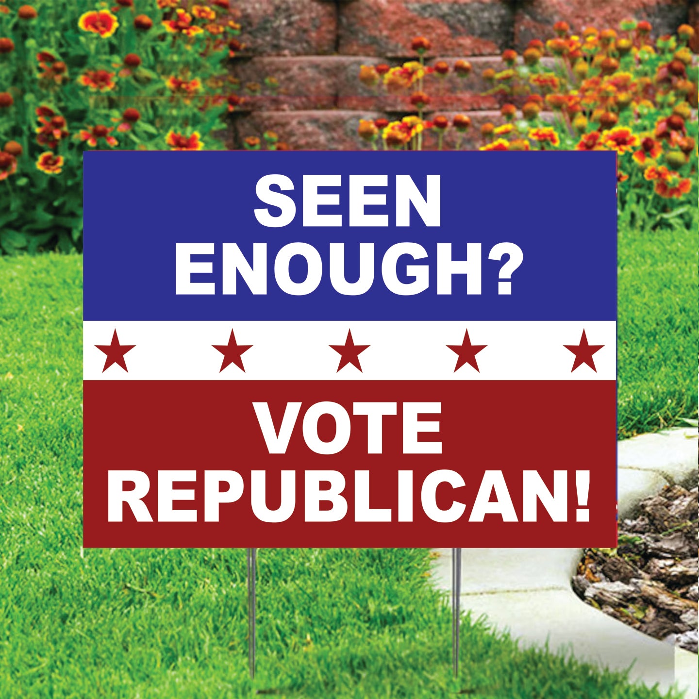 Seen Enough Vote Republican 2024 Coroplast Yard Sign H Stake - Sign Fever