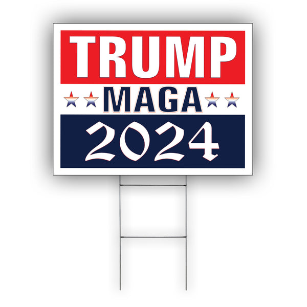 Trump Maga 2024 Coroplast Yard Sign H Stake - Sign Fever