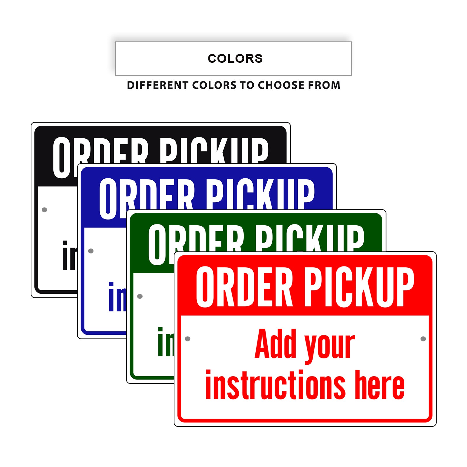 Custom Sign Order Pickup Your Instruction Here Aluminum Metal Sign ...