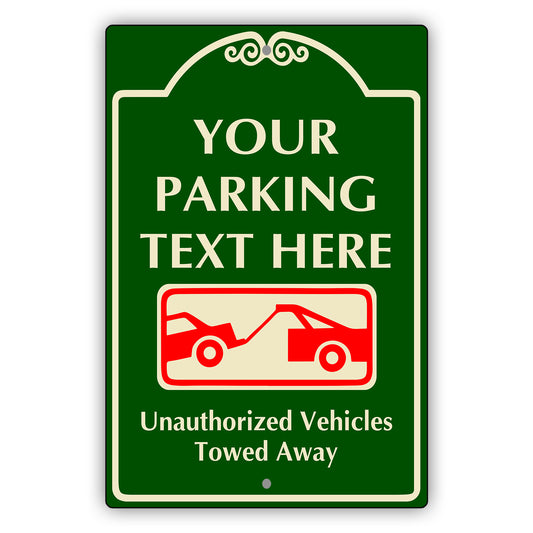 Custom Sign Your Parking Text Here Aluminum Metal Sign