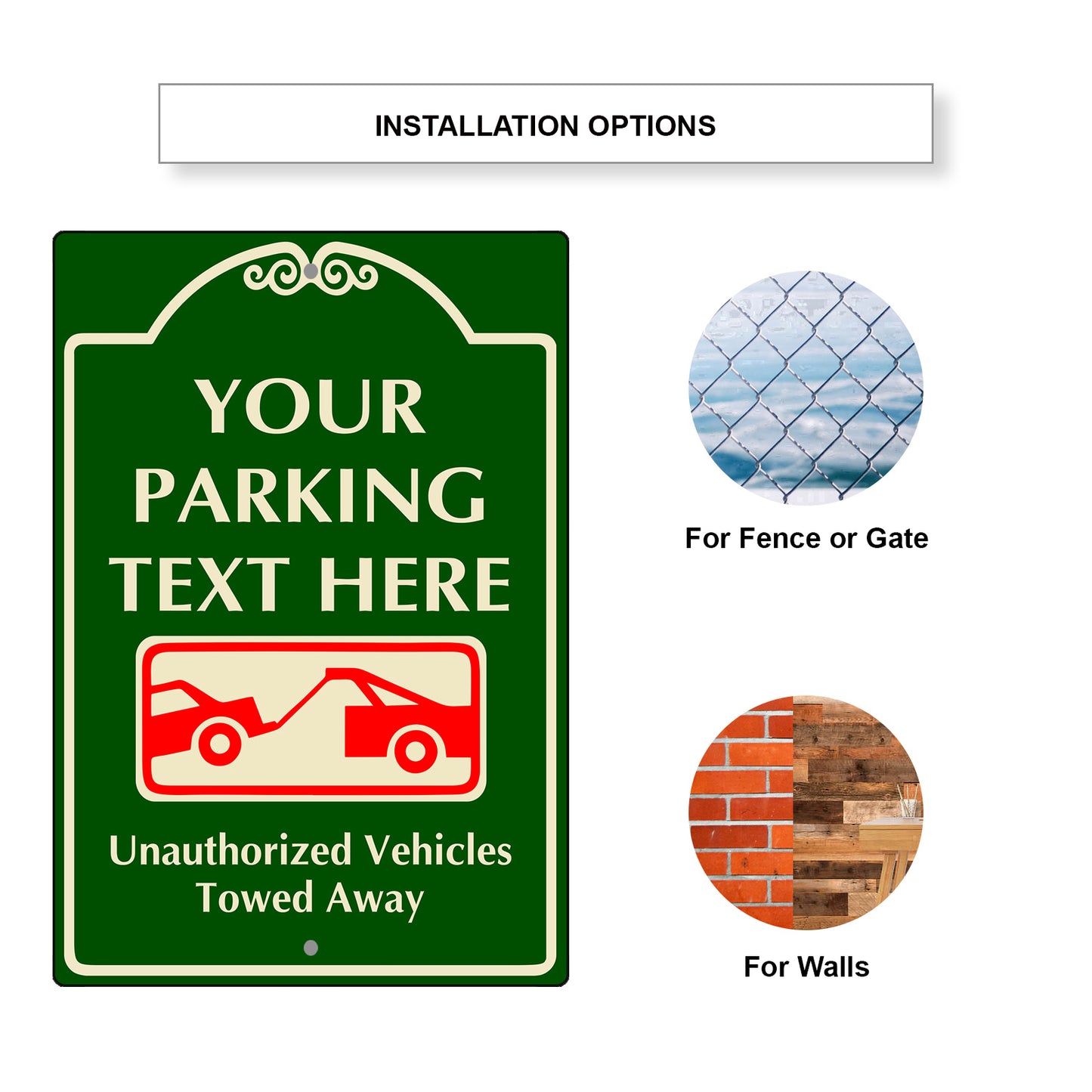 Custom Sign Your Parking Text Here Aluminum Metal Sign