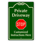 Custom Sign Private Driveway Stop Aluminum Metal Sign