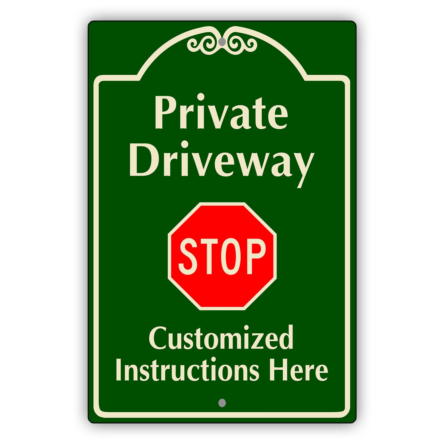 Custom Sign Private Driveway Stop Aluminum Metal Sign