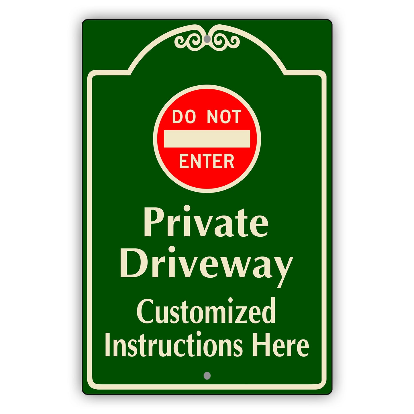 Custom Sign Do Not Enter Private Driveway Aluminum Metal Sign