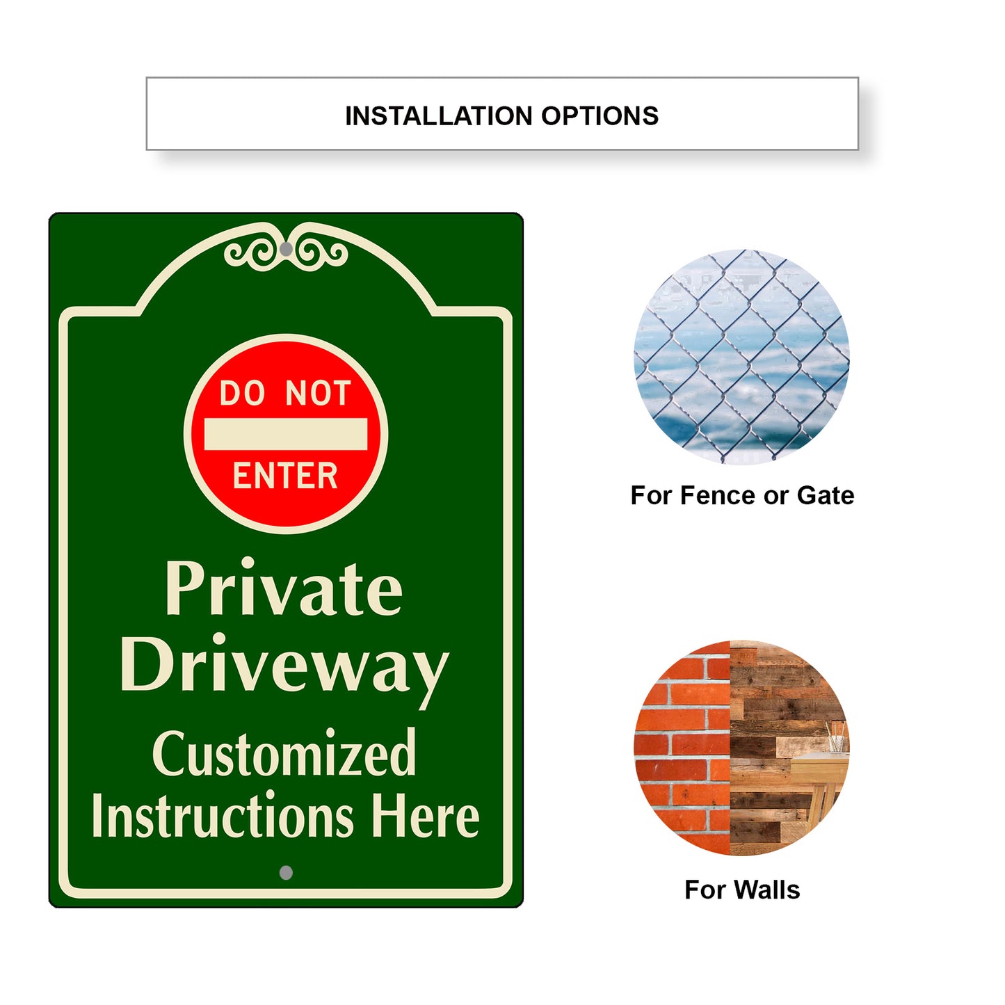 Custom Sign Do Not Enter Private Driveway Aluminum Metal Sign
