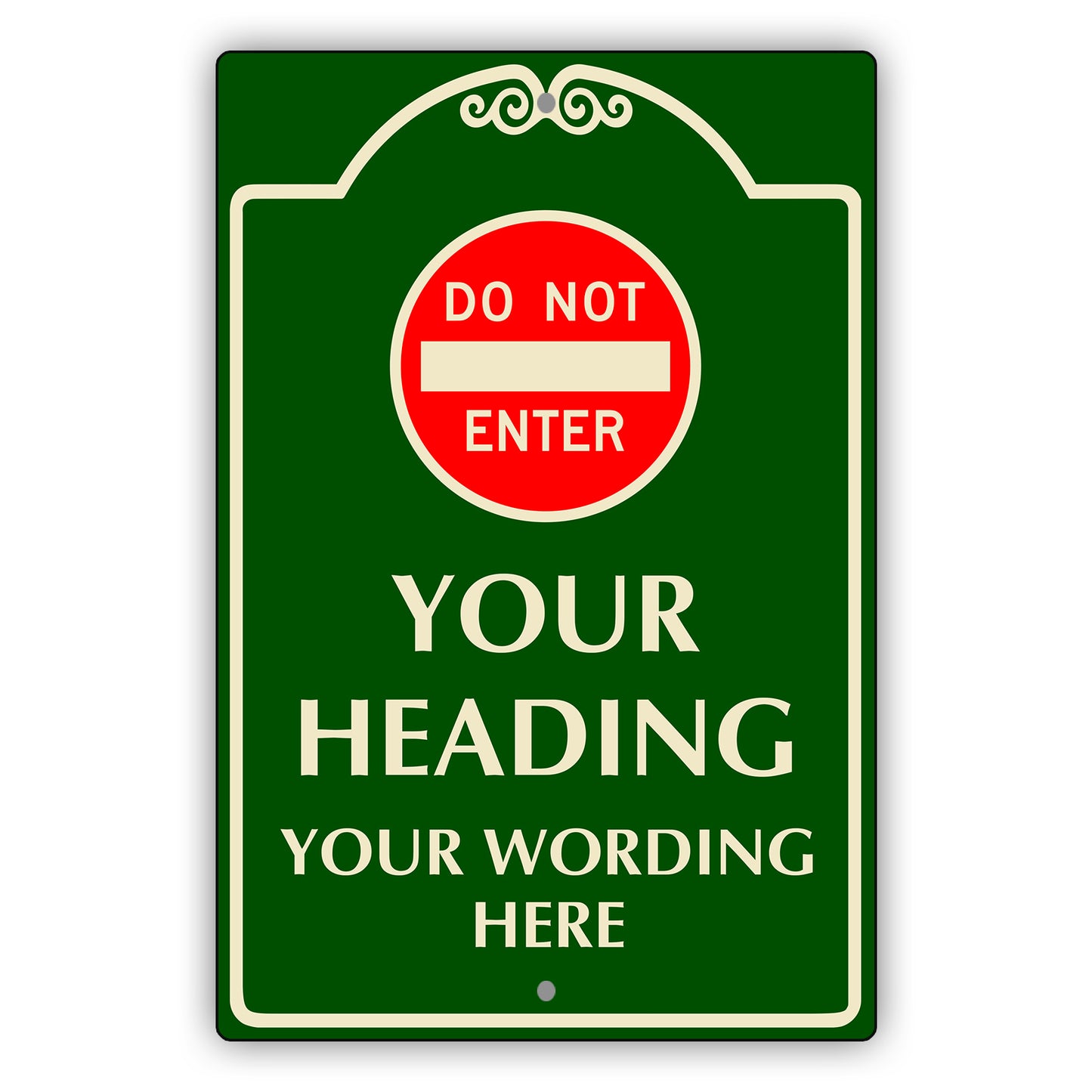 Custom Sign Your Heading Your Wording Sign Aluminum Metal Sign