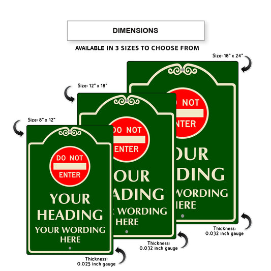Custom Sign Your Heading Your Wording Sign Aluminum Metal Sign
