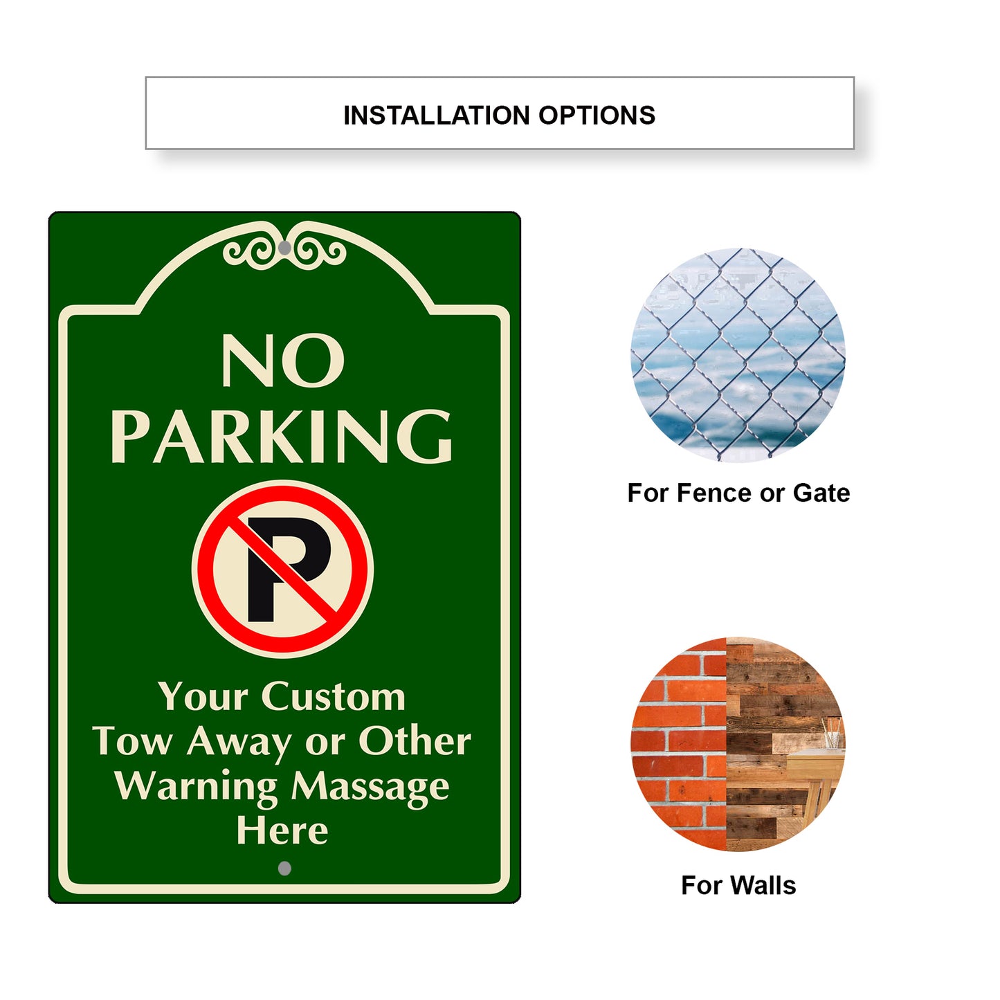 Custom Sign No Parking Your Custom Sign Aluminum Metal Sign