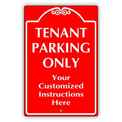 Custom Sign Tenant Parking Only Aluminum Metal Sign
