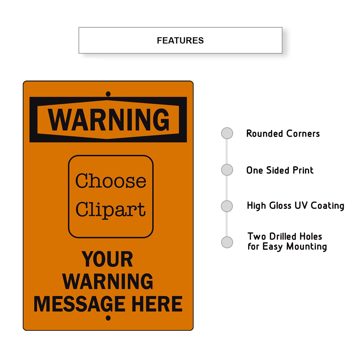 Custom Sign Your Wording Sign Clipart Aluminum Metal Sign