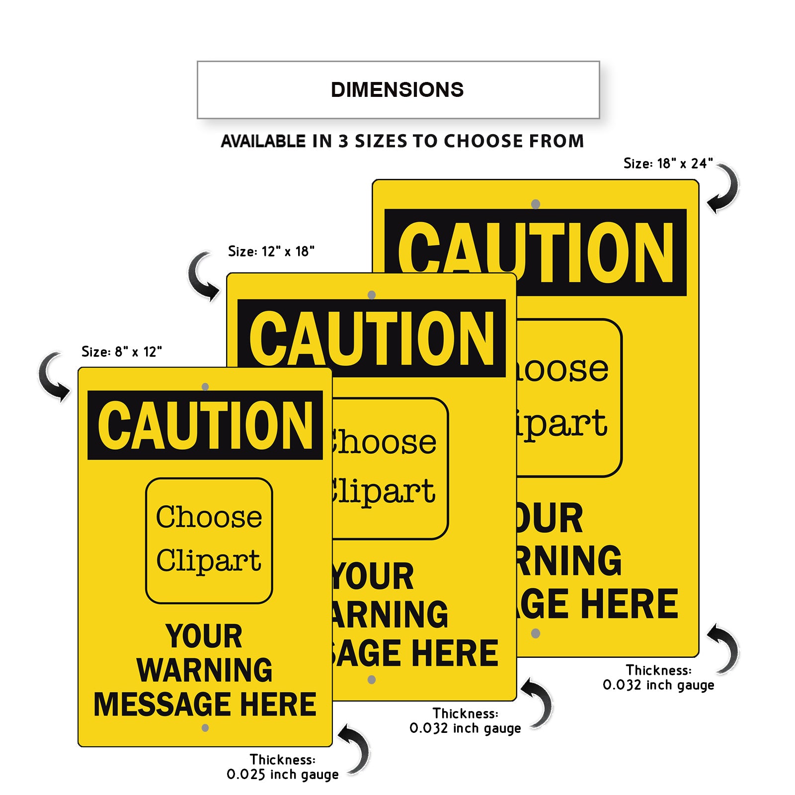Warning Messgae Sign Custom Sign Caution Your Warning Sign Aluminum Metal Sign – Sign Fever