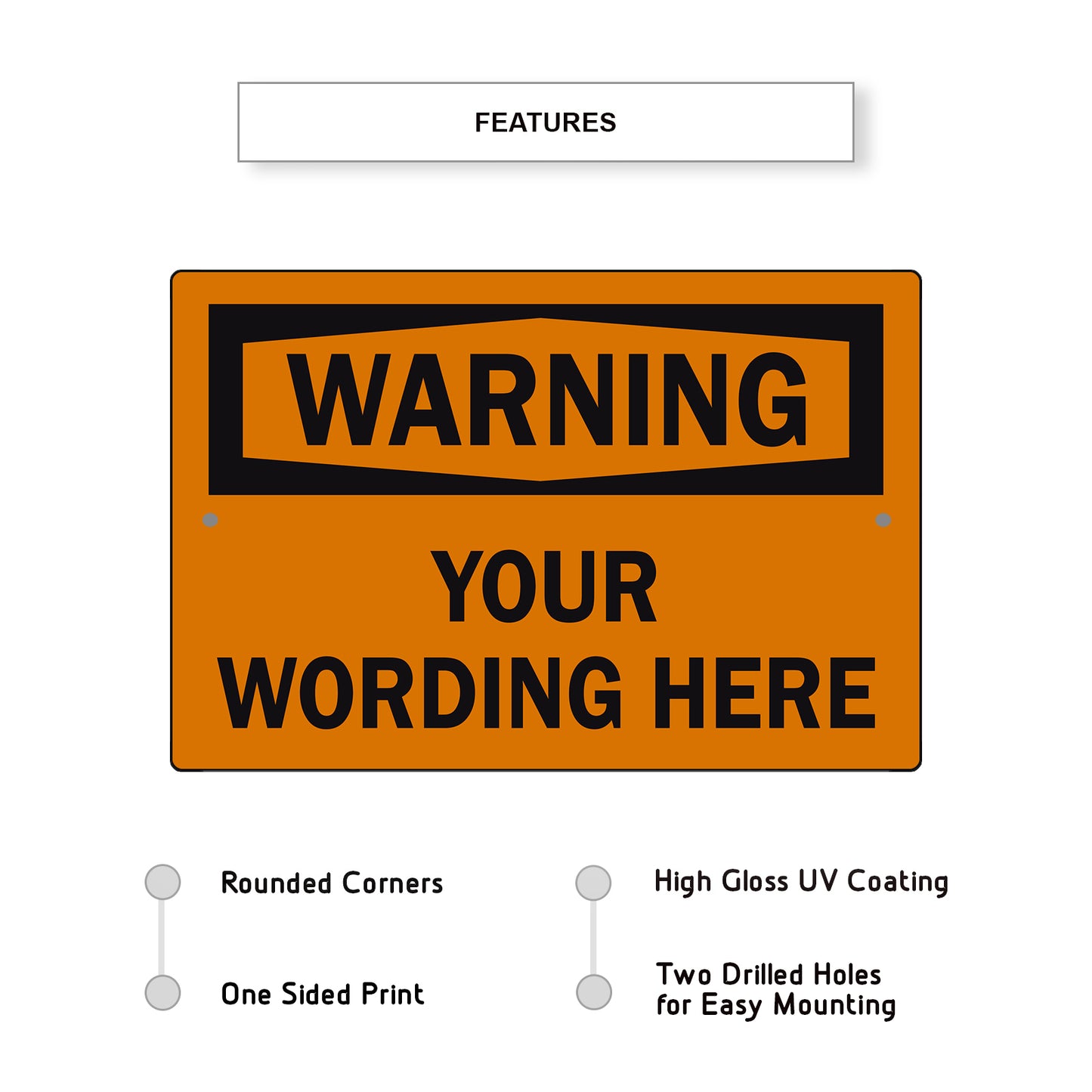 Custom Sign Warning Your Wording Sign Aluminum Metal Sign