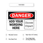 Custom Sign Danger Your Wording Sign Clipart Aluminum Metal Sign