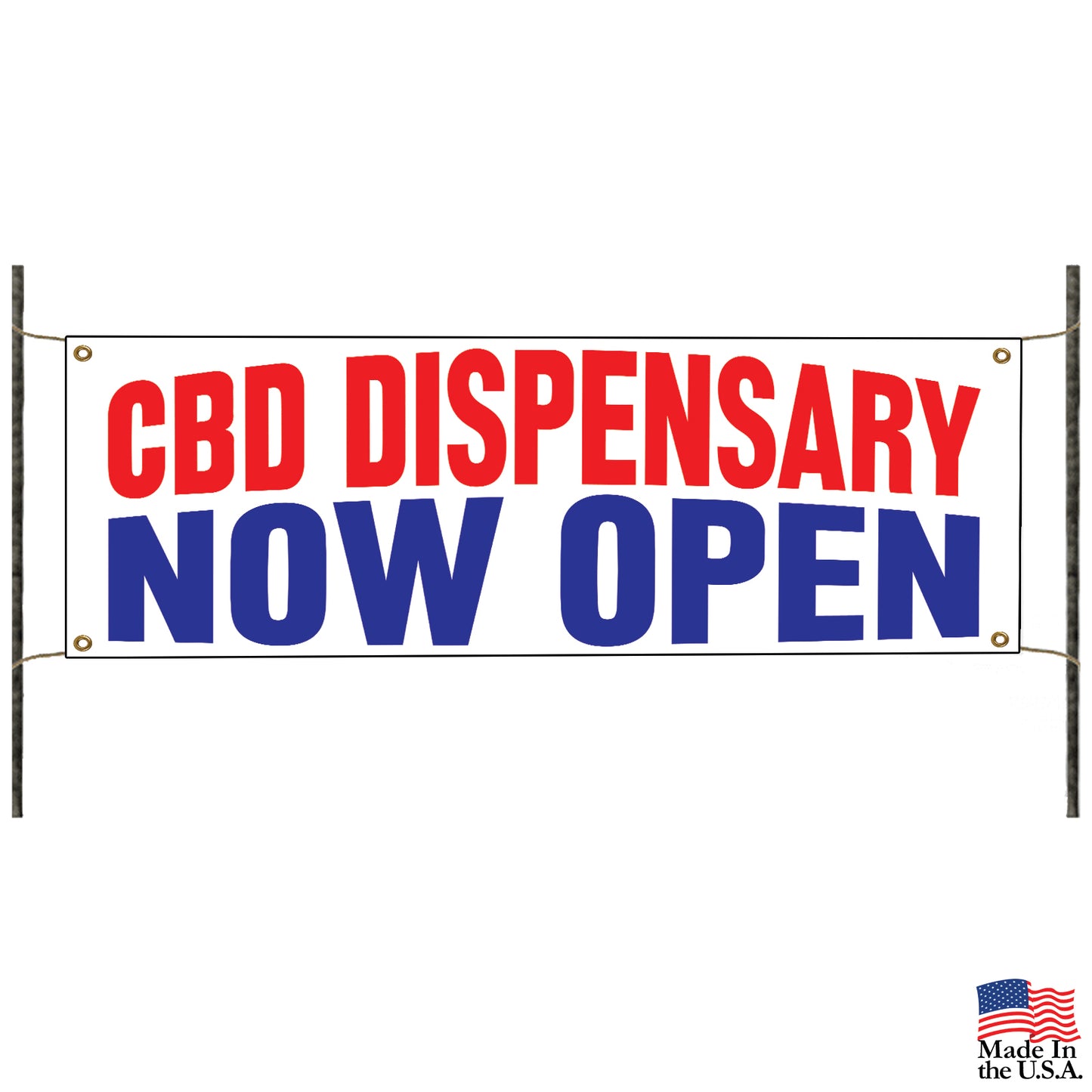 CBD Dispensary Now Open Vinyl Banner Sign