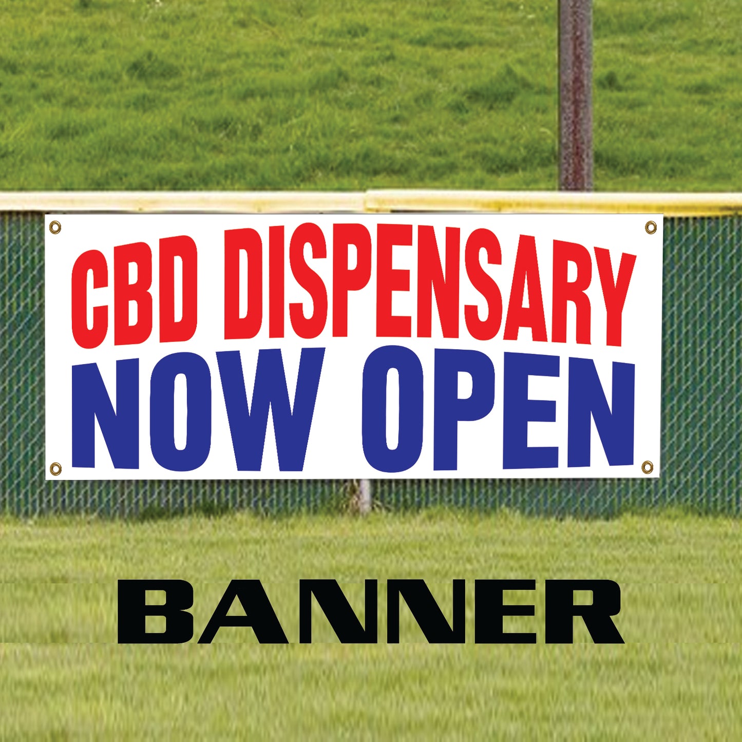 CBD Dispensary Now Open Vinyl Banner Sign