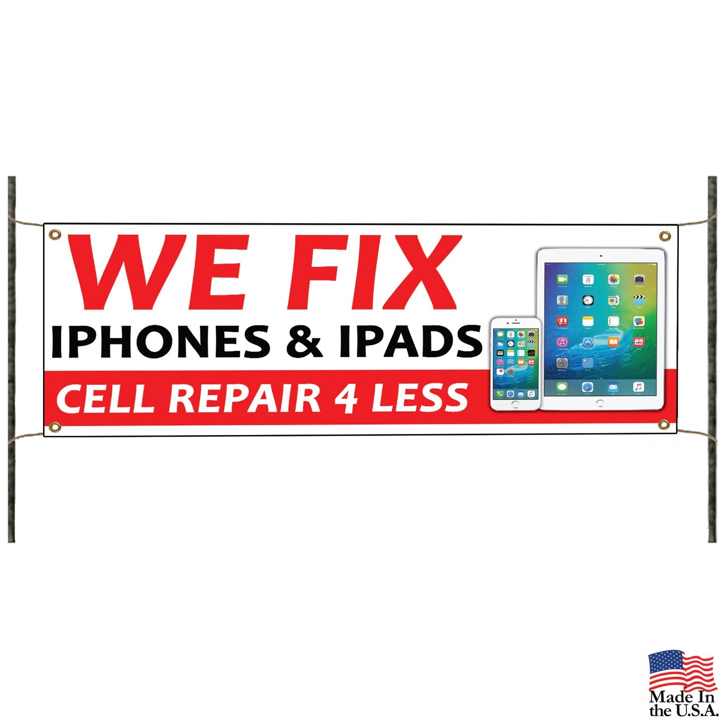 We Fix iPhones & iPads Vinyl Printed Banner Sign
