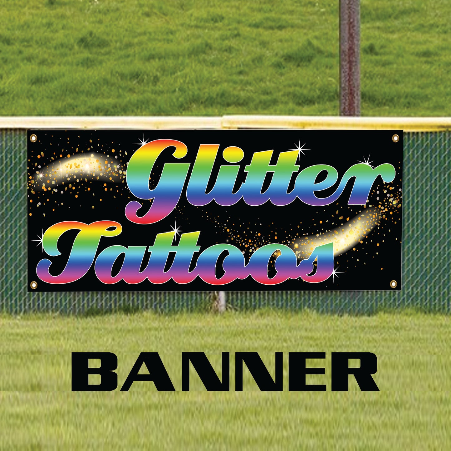 Glitter Tattoos Vinyl Printed Banner Sign