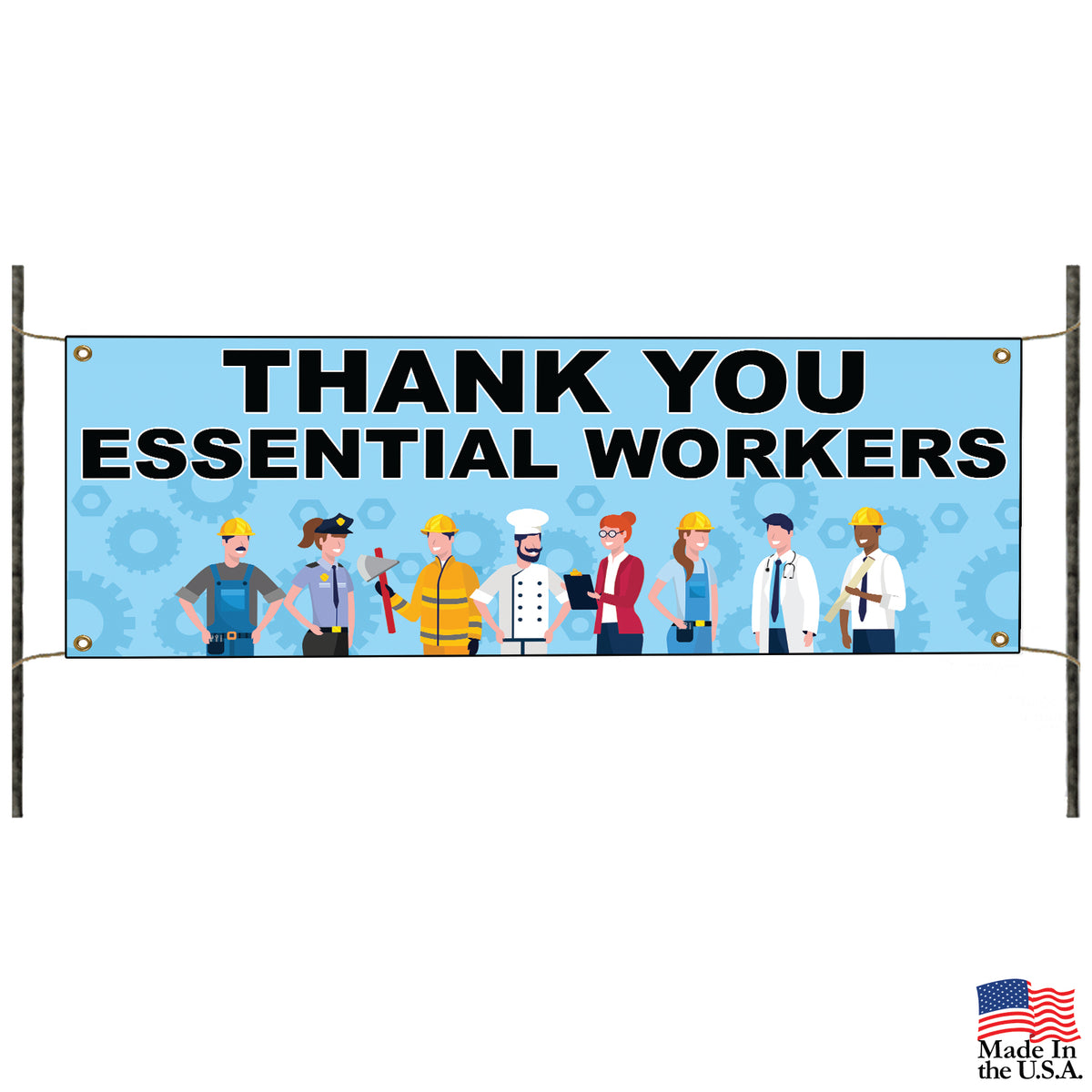 Thank You Essential Workers Vinyl Printed Banner Sign – Sign Fever