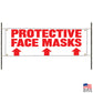 Protective face masks up arrow vinyl printed banner sign