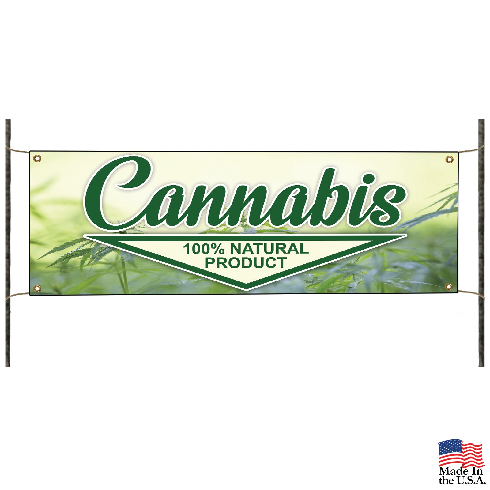 Cannabis 100% natural product vinyl printed banner sign