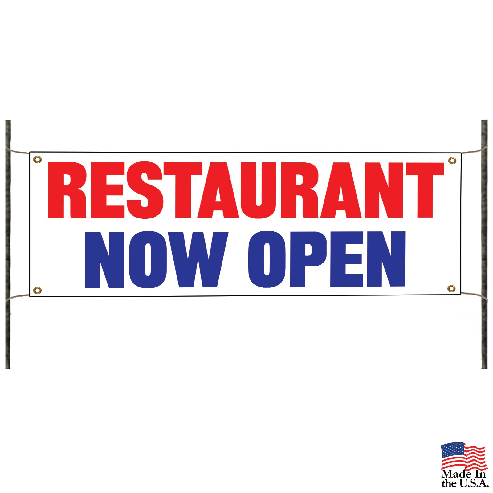 Restaurant now open vinyl printed banner sign