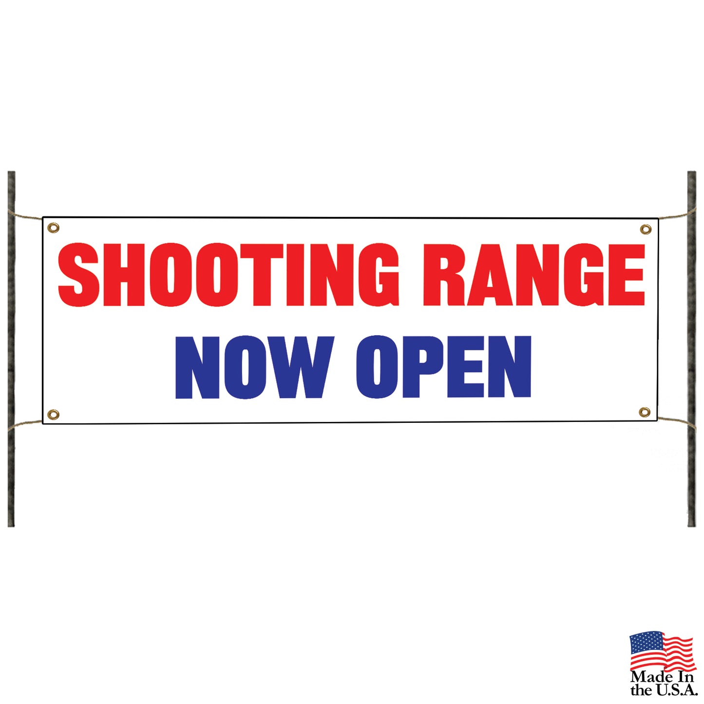 Shooting range now open vinyl printed banner sign