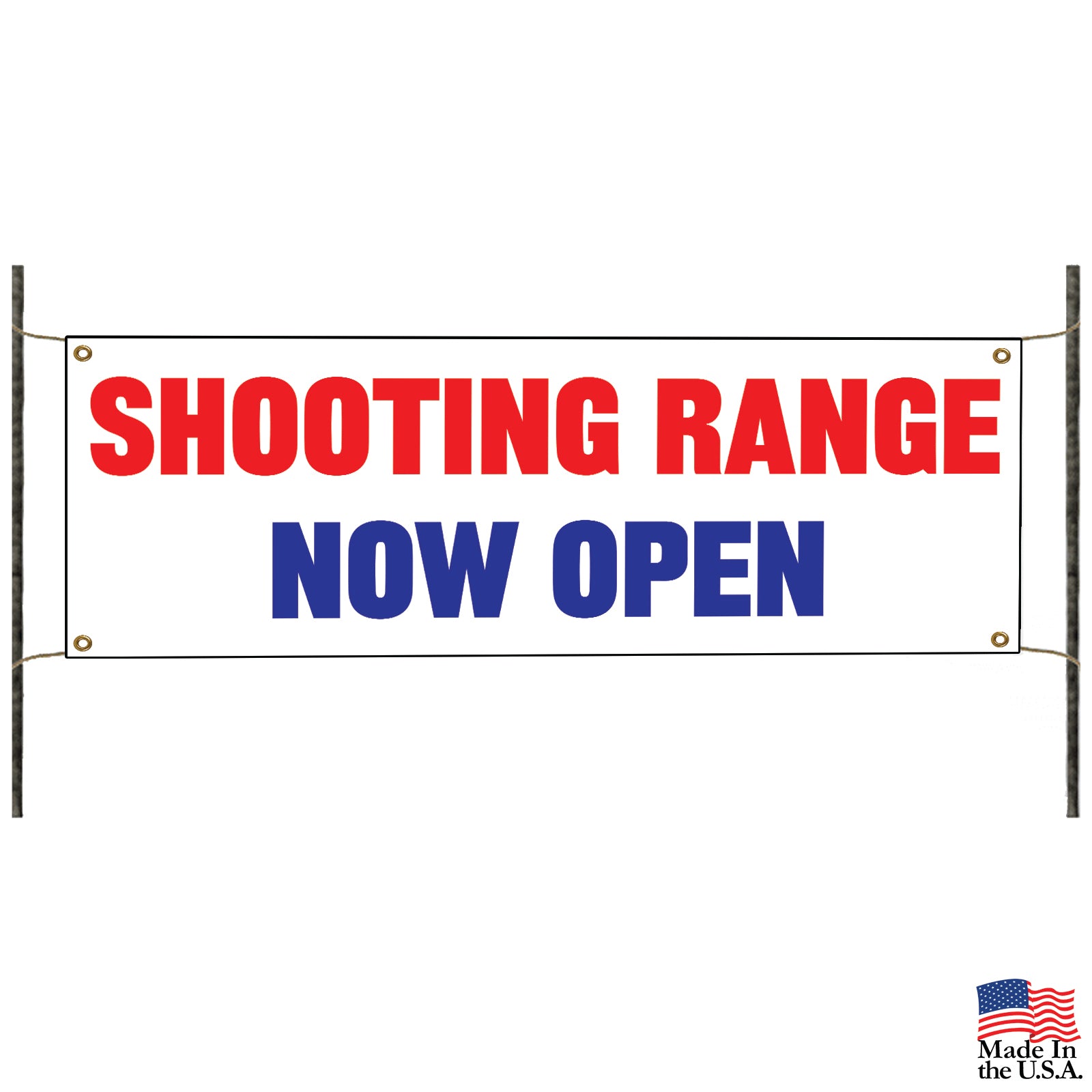 Shooting range now open vinyl printed banner sign