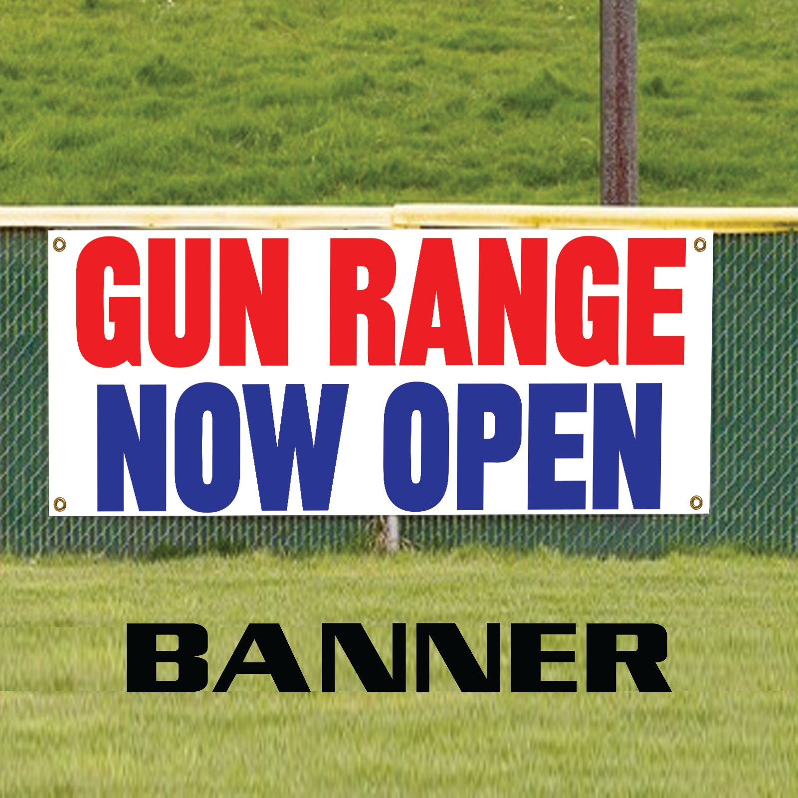 Gun range now open coroplast yard sign