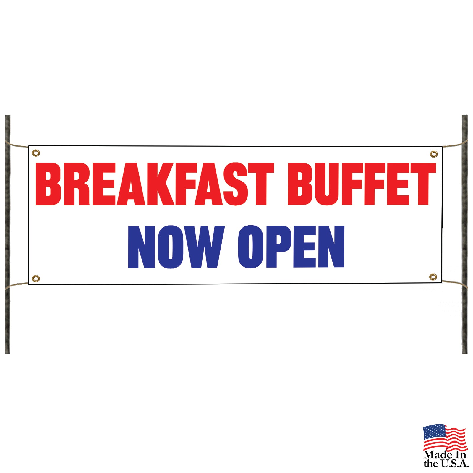 Breakfast buffet now open vinyl printed banner sign