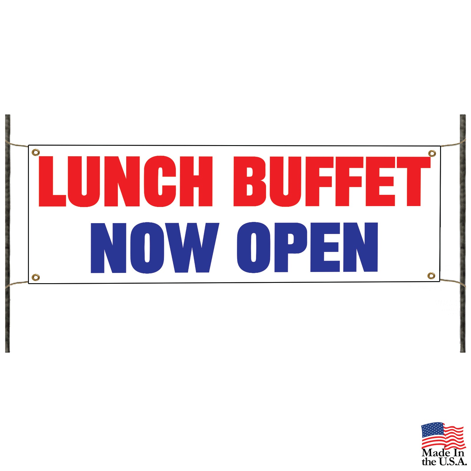 Lunch buffet now open vinyl printed banner sign