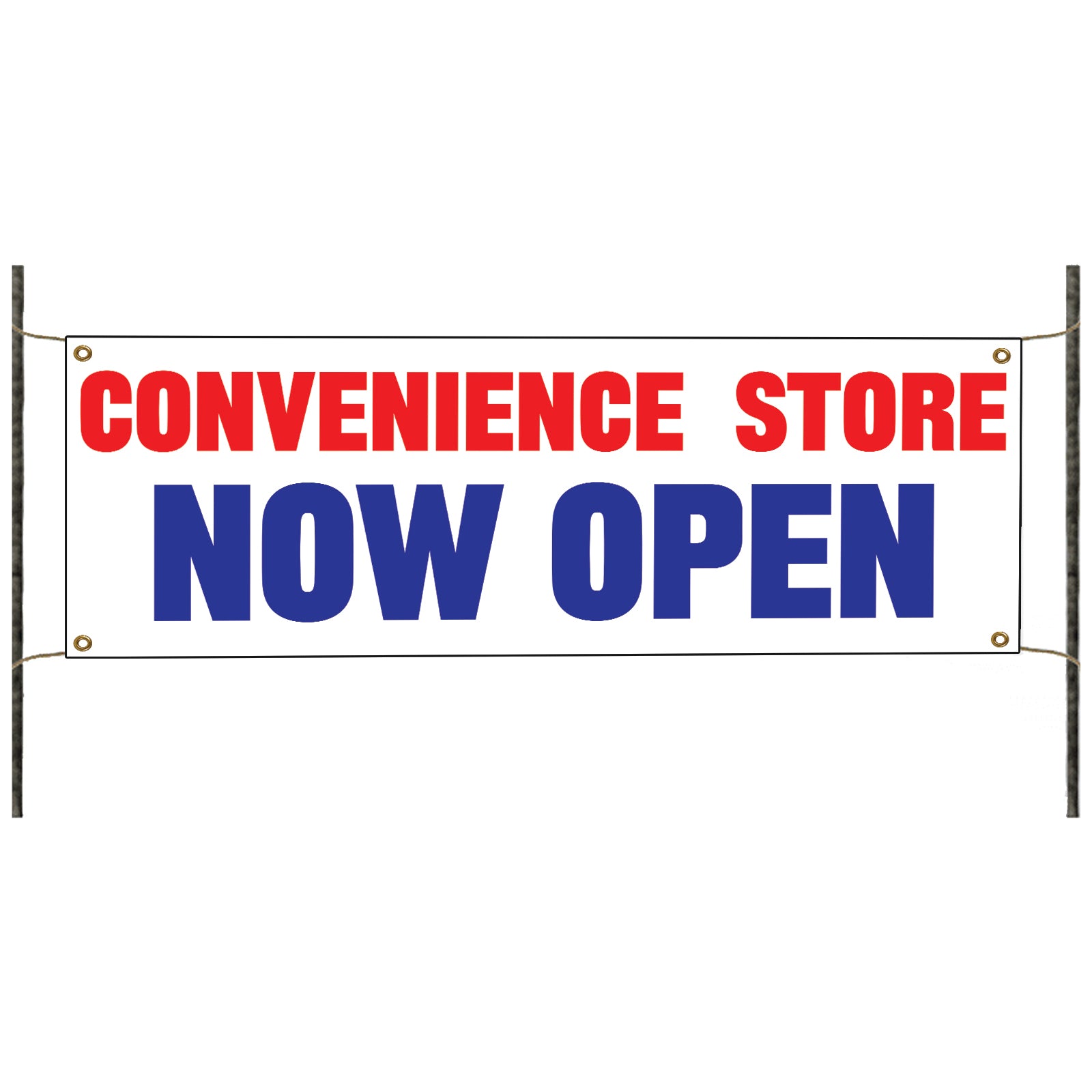 Convenience store now open vinyl printed banner sign