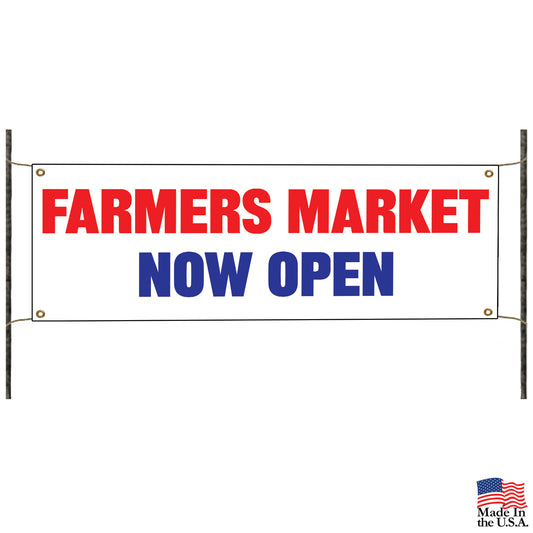 Farmers market now open vinyl printed banner sign