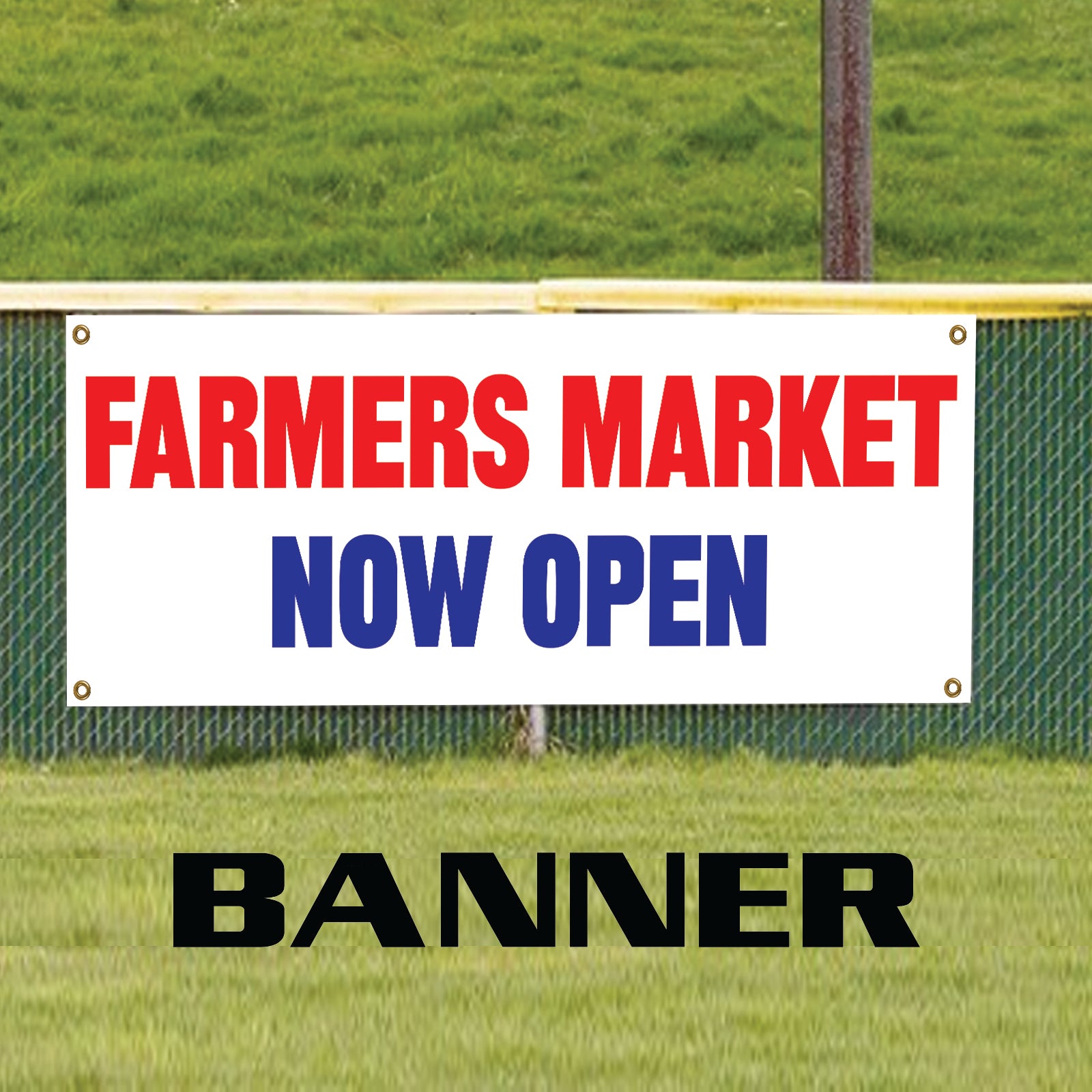Farmers market now open vinyl printed banner sign