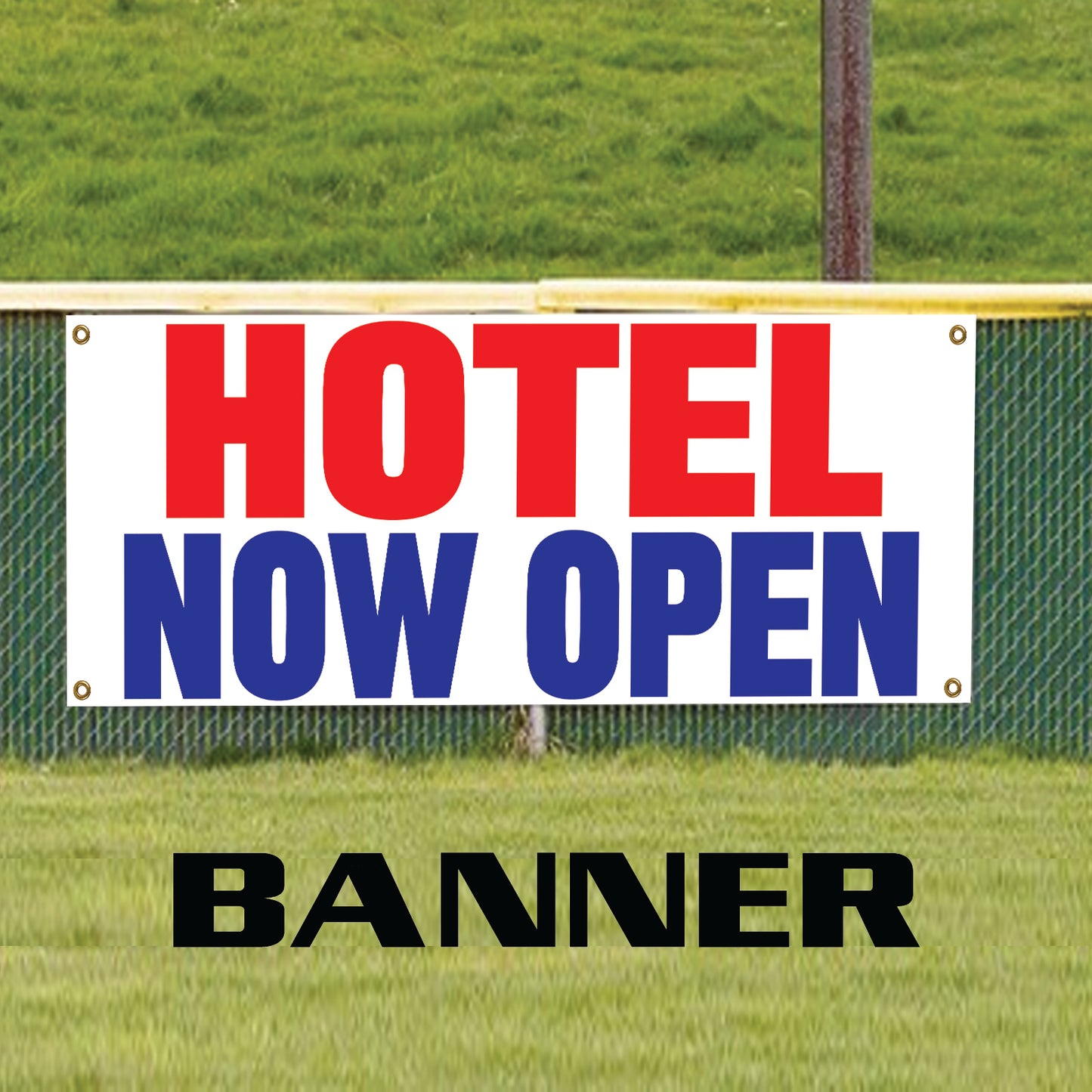 Hotel now open vinyl printed banner sign