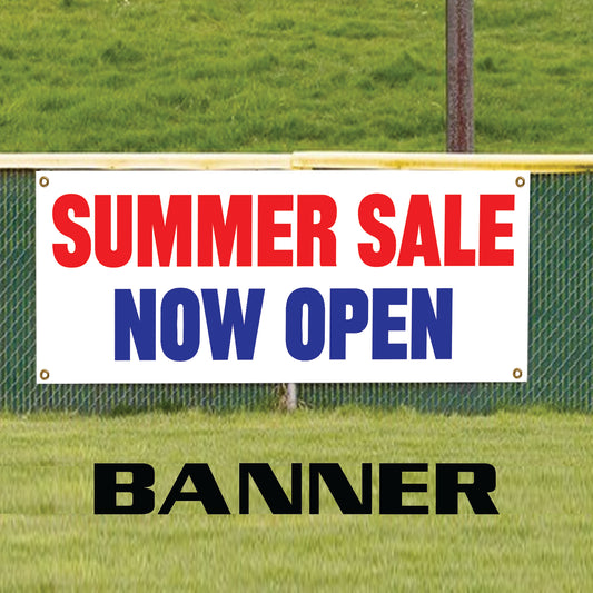 Summer sale now open vinyl printed banner sign