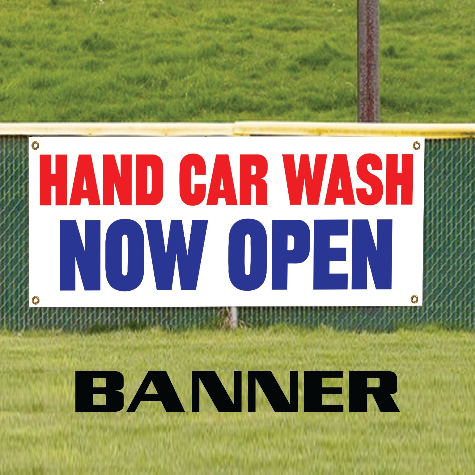 Hand car wash now open vinyl printed banner sign