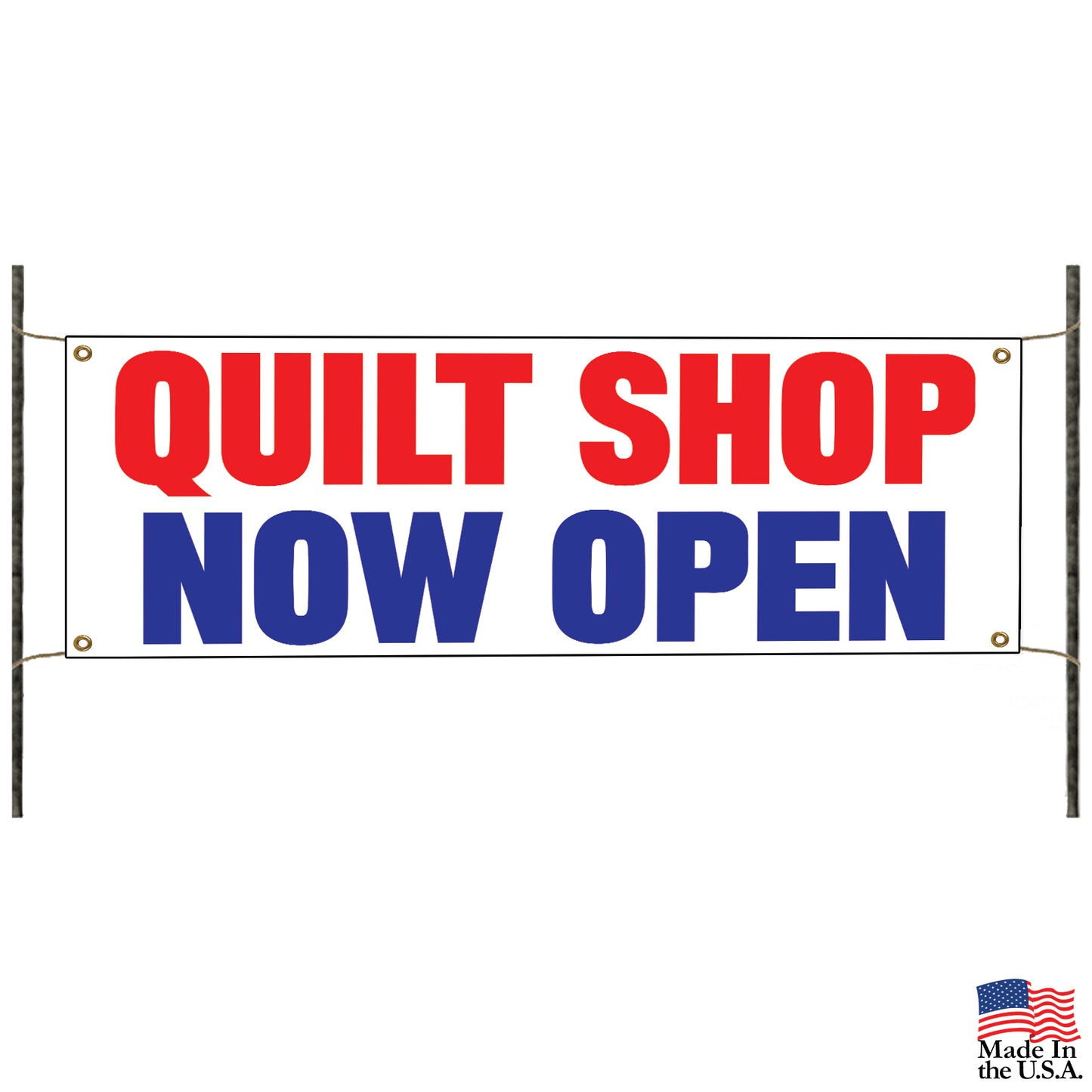 Quilt shop now open vinyl printed banner sign