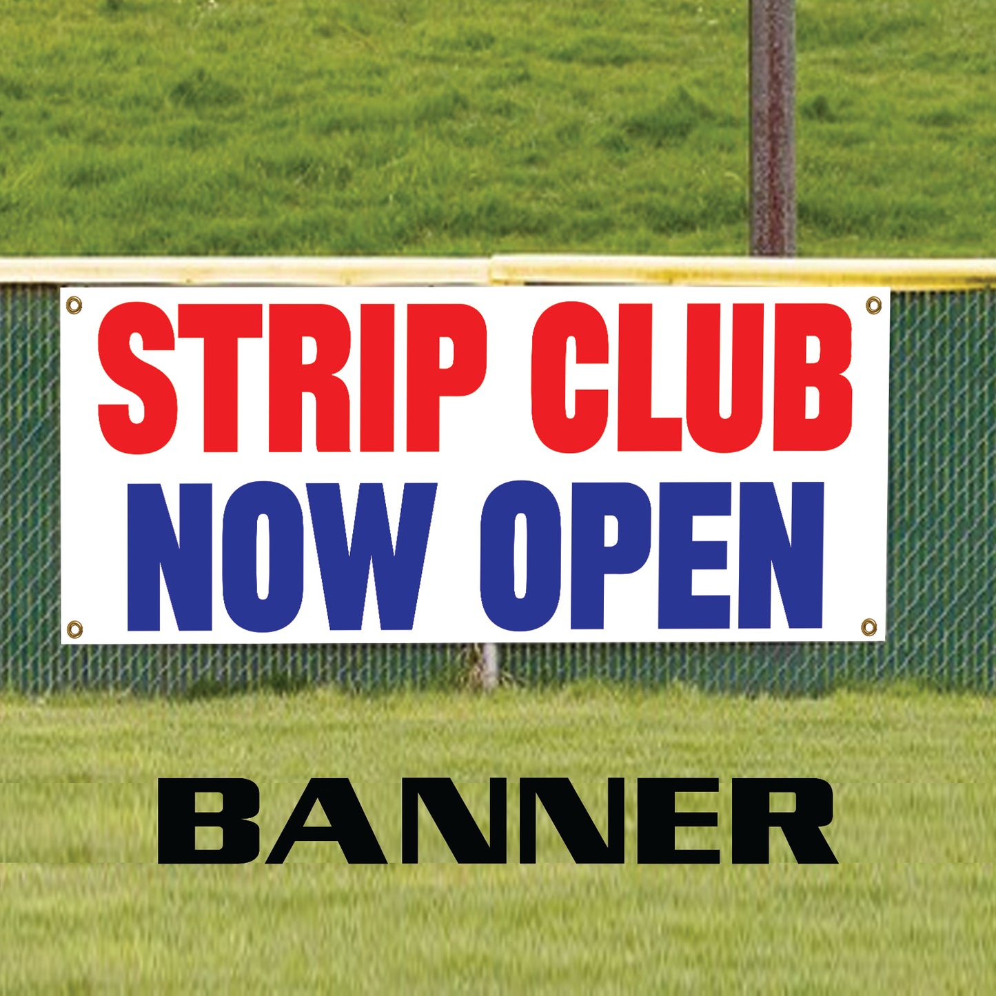 Strip club now open vinyl printed banner sign
