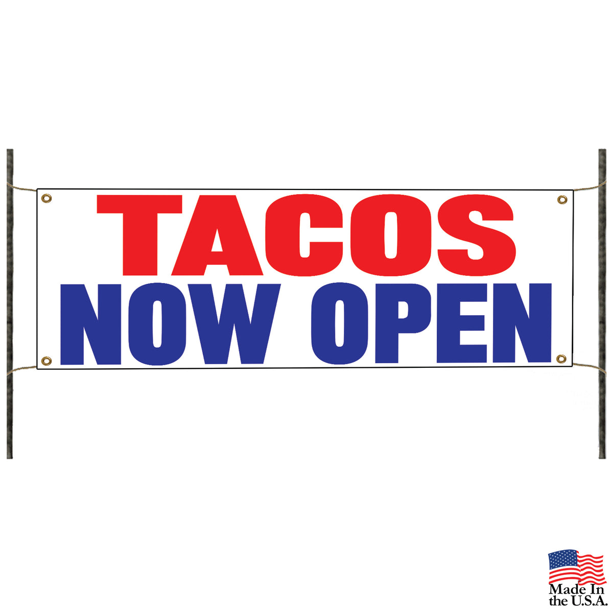 Tacos Now Open Vinyl Printed Banner Sign – Sign Fever
