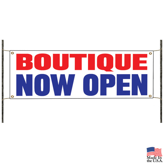 Boutique now open vinyl printed banner sign