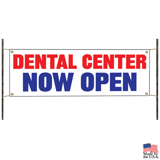 Dental center now open vinyl printed banner sign