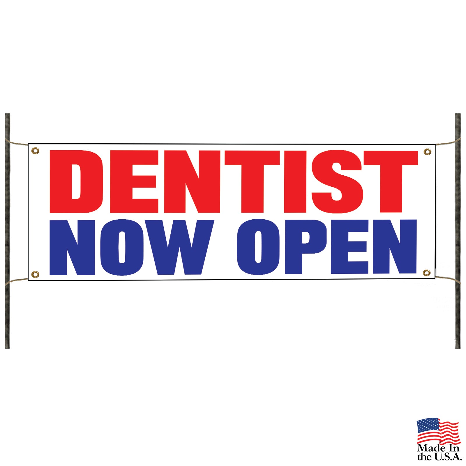 Dentist now open vinyl printed banner sign