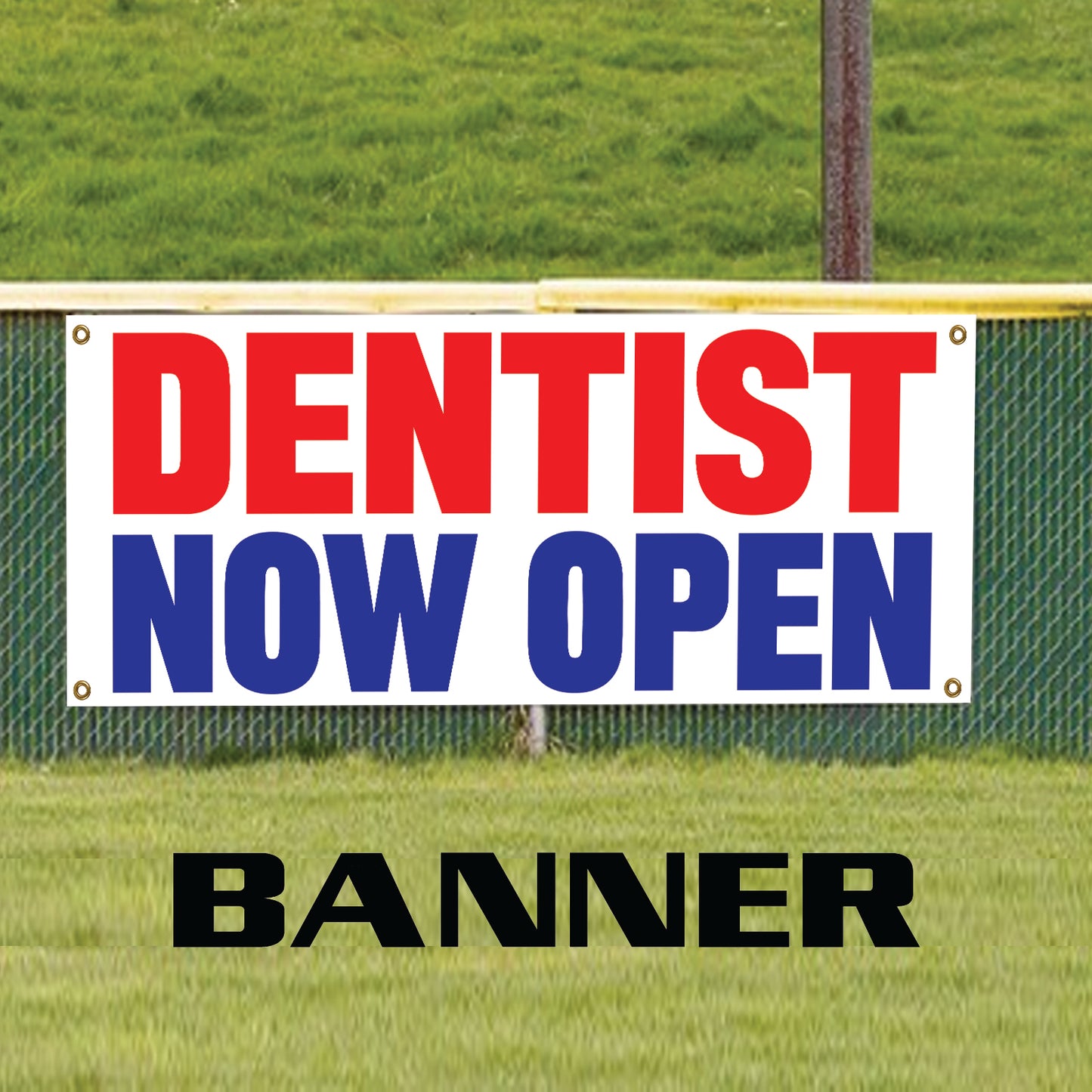 Dentist now open vinyl printed banner sign