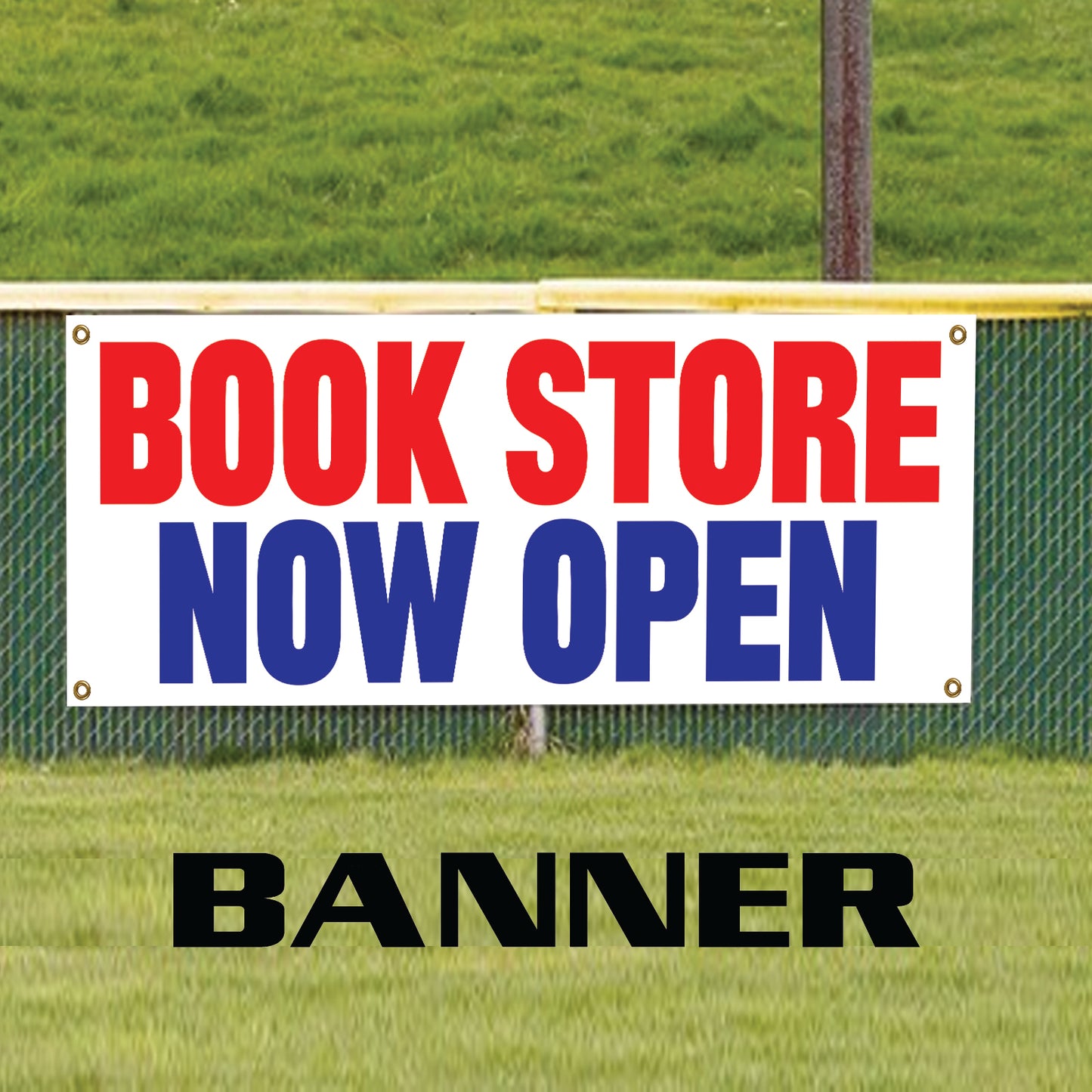Book store now open vinyl printed banner sign