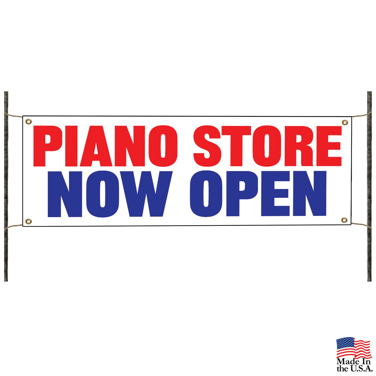 Piano store now open vinyl printed banner sign