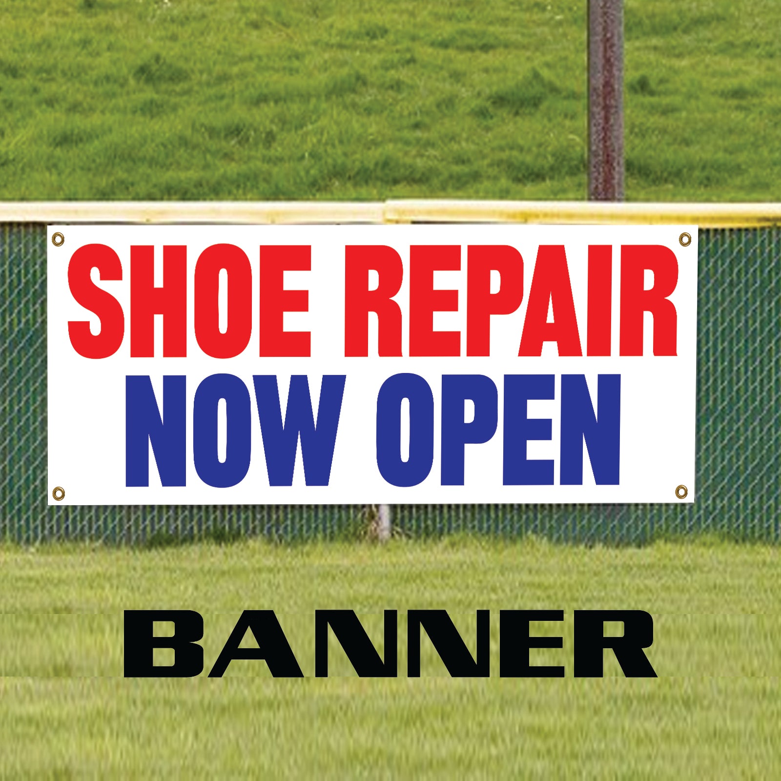 Shoemaker Open Sign Shoe Repair Now Open Vinyl Printed Banner Sign – Sign Fever