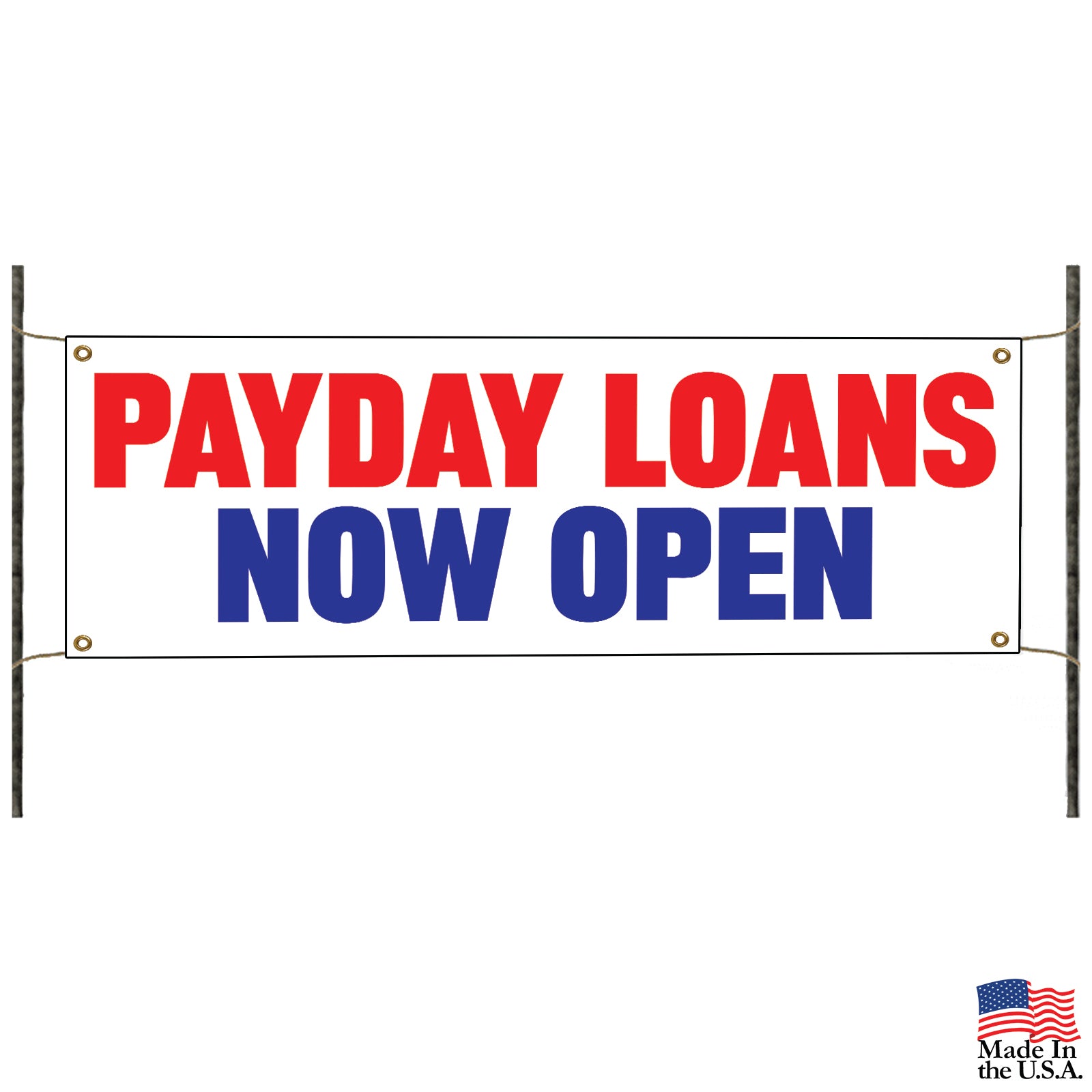 Payday loans now open vinyl printed banner sign