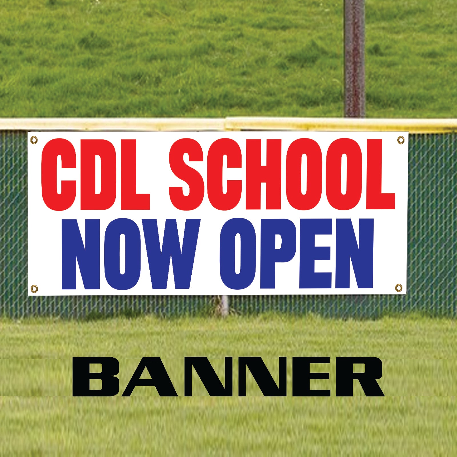CDL school now open vinyl printed banner sign