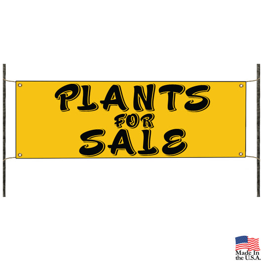 Plants for sale now open vinyl printed banner sign